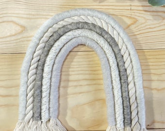 Natural Rainbow Wall Hanging, Macrame Fiber Rainbow, Nursery Wall Decor, Rainbow Baby Gift, Boho Baby Decor