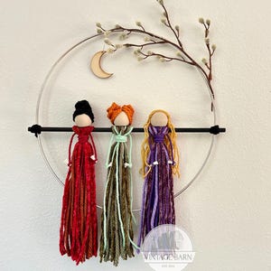 Macrame Hocus Pocus Hocus Pocus Wall Decor, Halloween Witch Decor, Sanderson Sisters Wreath ...