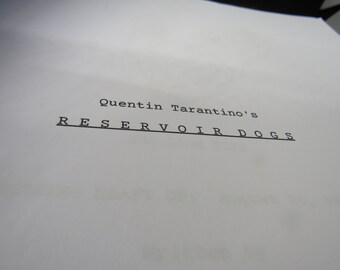 Reservior Dogs Script - Movie Script Replica