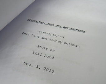 Spider-Man Into The Spider-Verse - Movie Script Replica