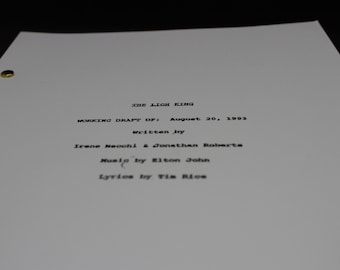 The Lion King Script - Movie Script Replica