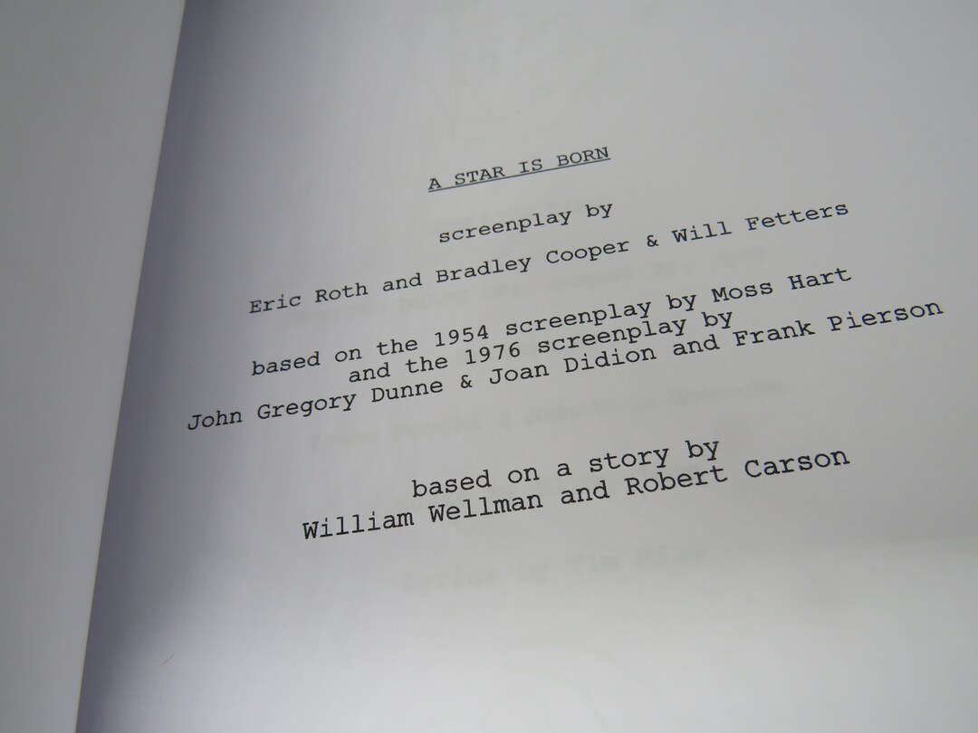 A Star is Born Script (2018) - Movie Script Replica - Etsy