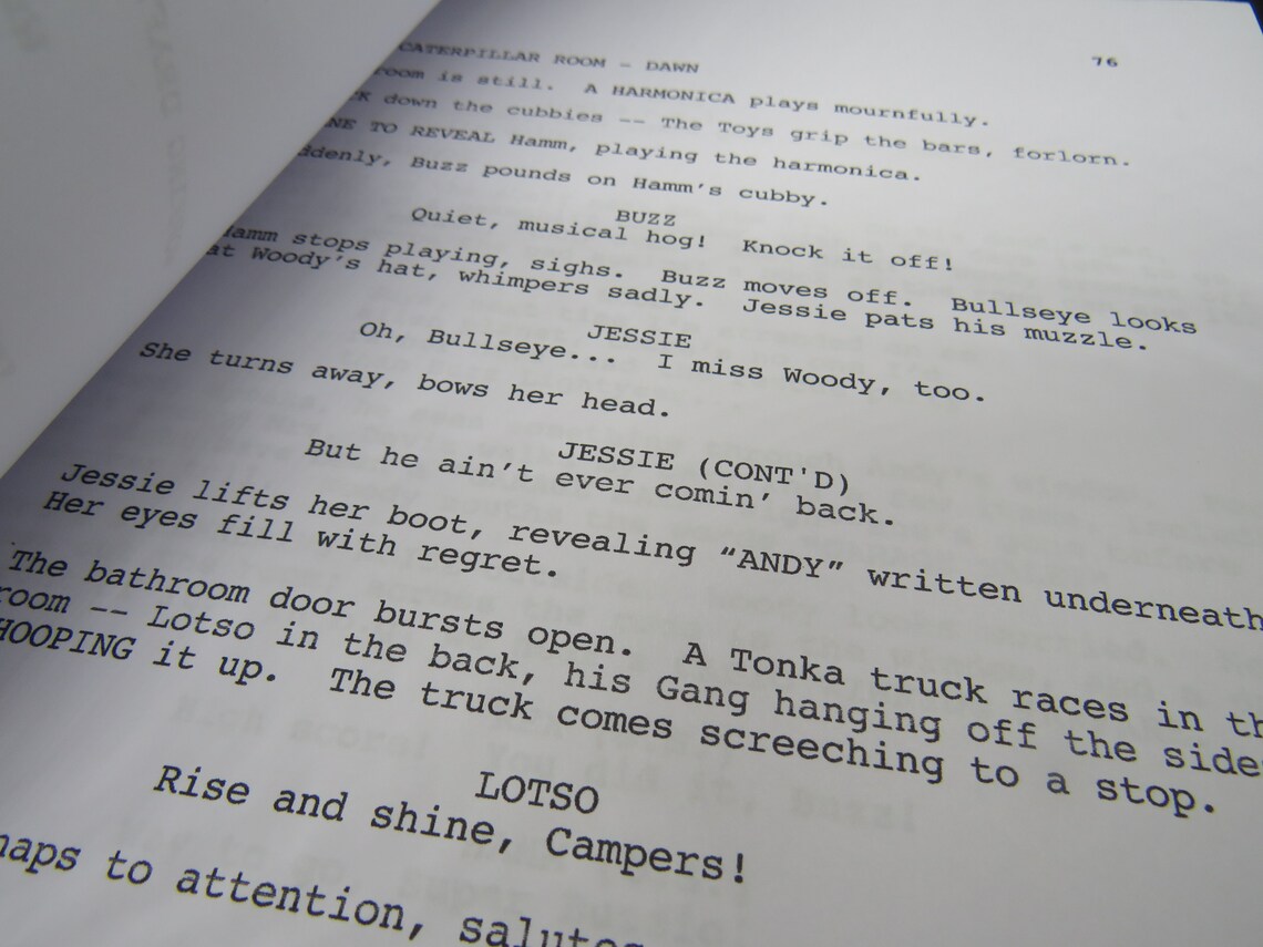 Toy Story 1 2 3 or 4 Script Movie Script Replica Etsy