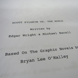 Scott Pilgram vs the World Script - Script Replica