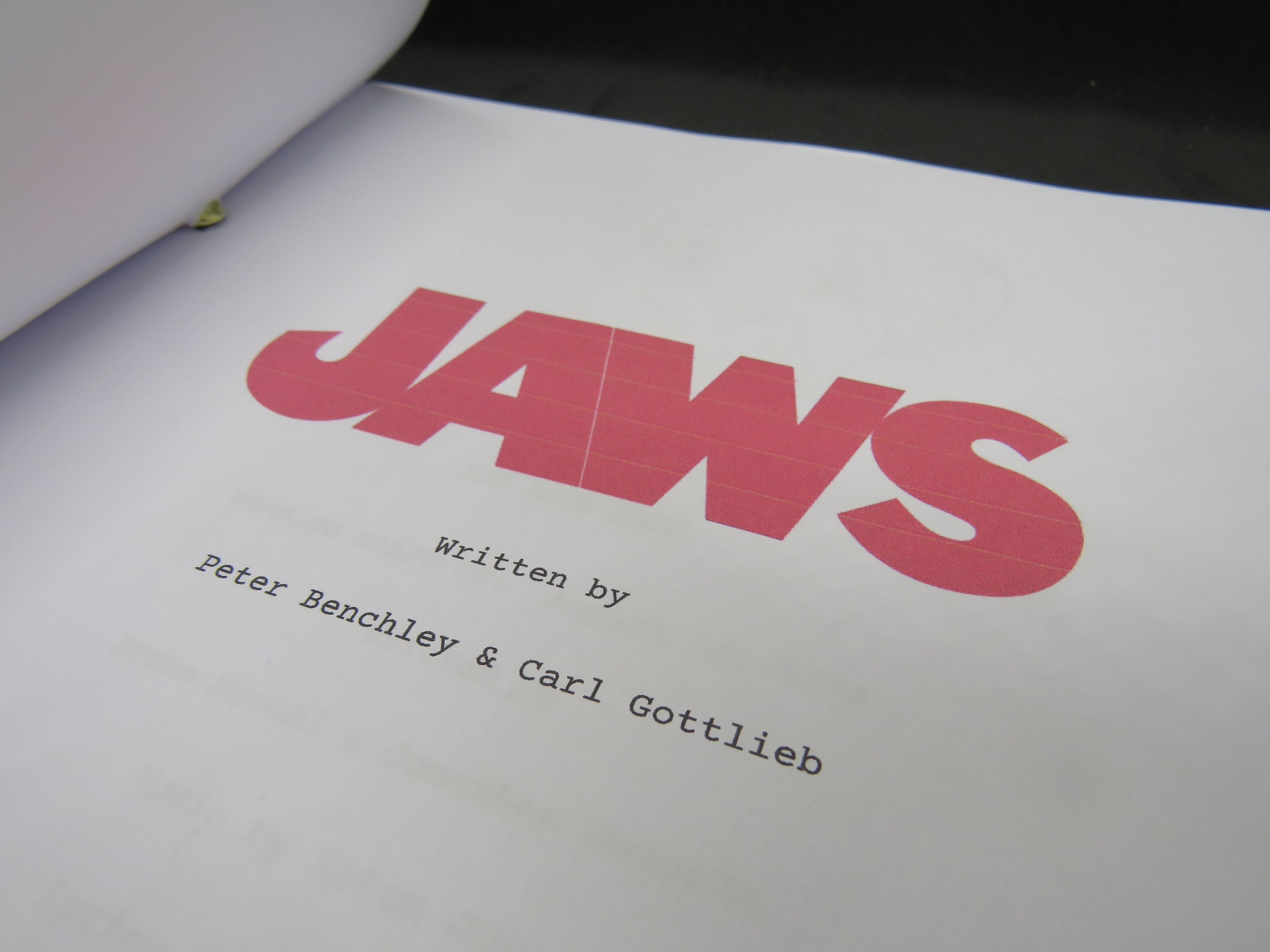 Jaws Script - Movie Script Replica