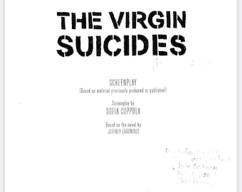 Anúncio pessoal: Réplica do roteiro do filme "As Virgens Suicidas" (1999)