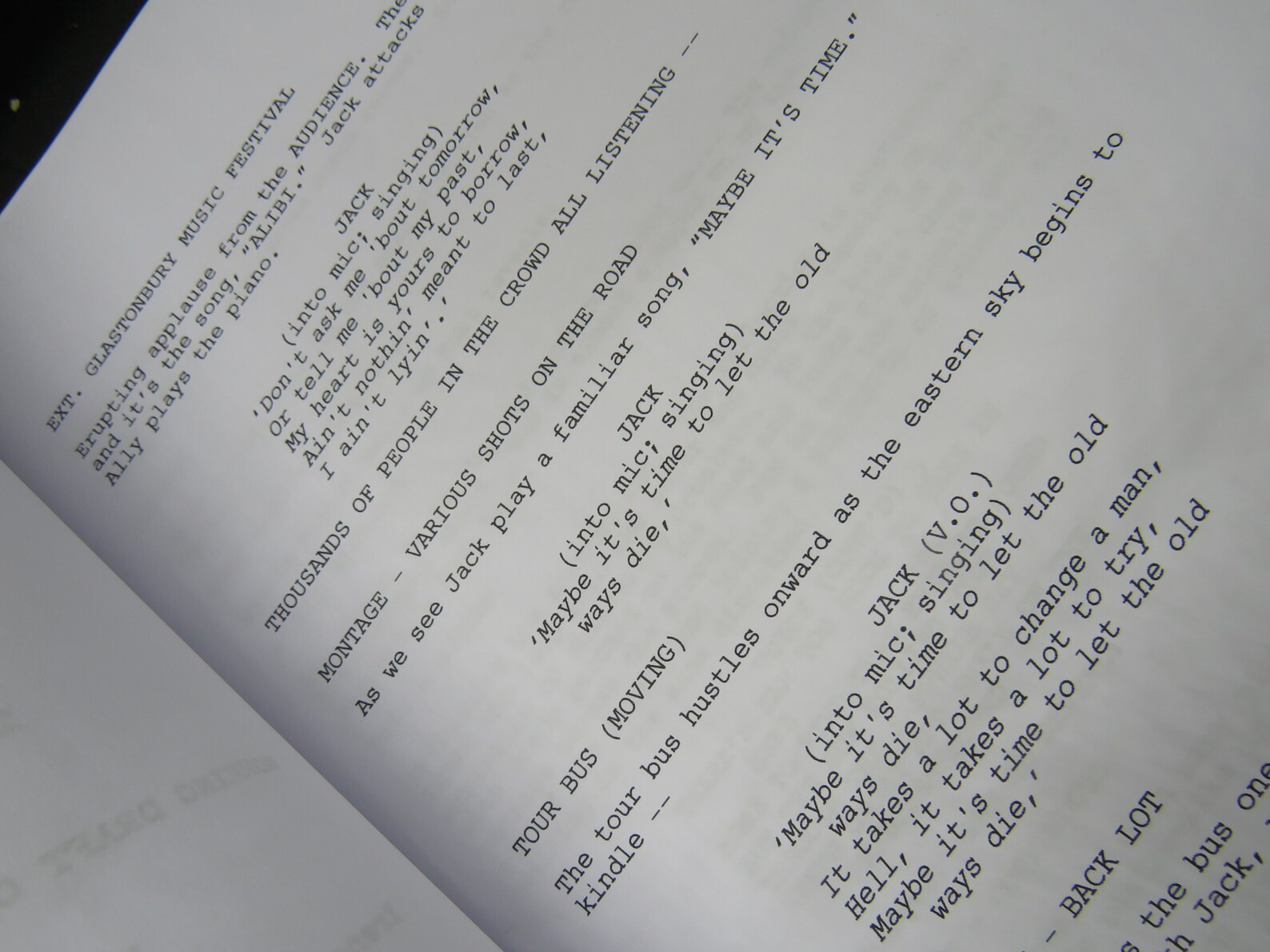 A Star is Born Script 2018 Movie Script Replica | Etsy