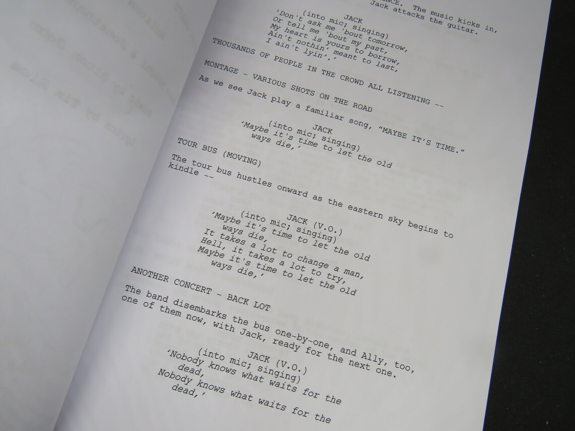 A Star is Born Script 2018 Movie Script Replica | Etsy