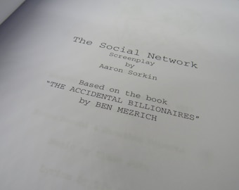 The Social Network Script - Movie Script Replica
