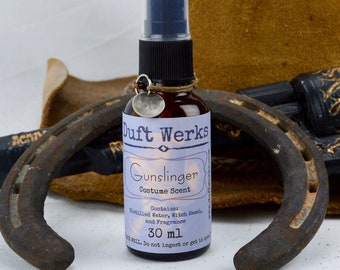 Gunslinger Fragrance Spray for Cosplay, LARP, RPG, Costumes, Wigs, Props, Cars, Linens, and Stationery