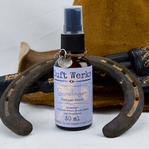 Gunslinger Fragrance Spray for Cosplay, LARP, RPG, Costumes, Wigs, Props, Cars, Linens, and Stationery