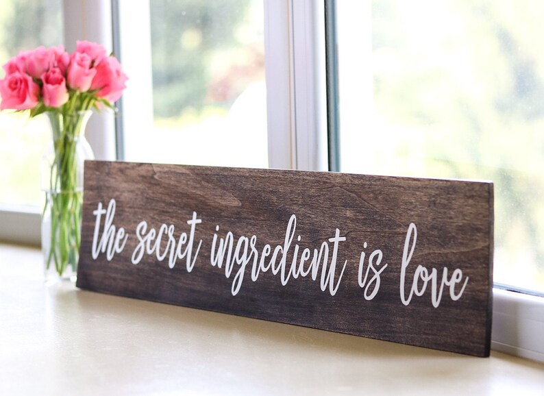 The Secret Ingredient is Love Wood Sign Hand Painted Wooden Etsy