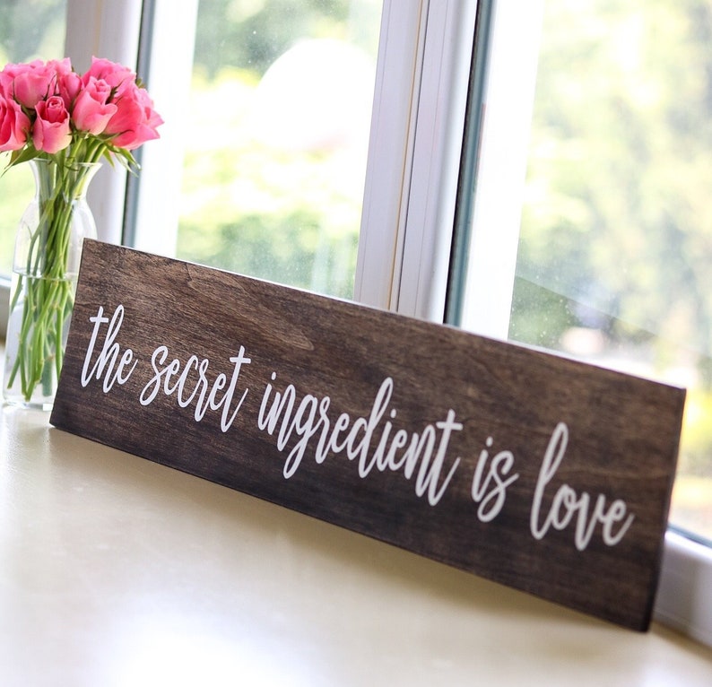 The Secret Ingredient Is Love Wood Sign Hand painted Wooden Etsy