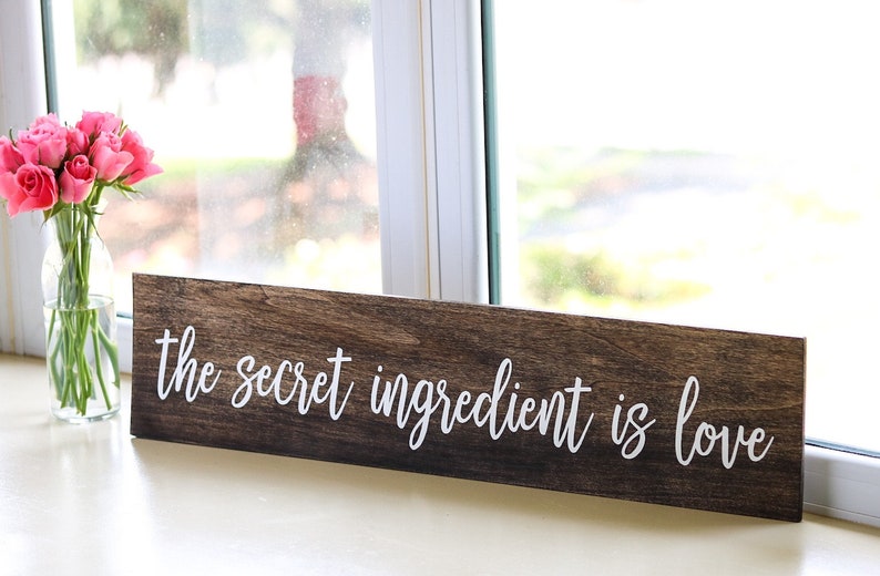 The Secret Ingredient is Love Wood Sign Hand Painted Wooden Etsy