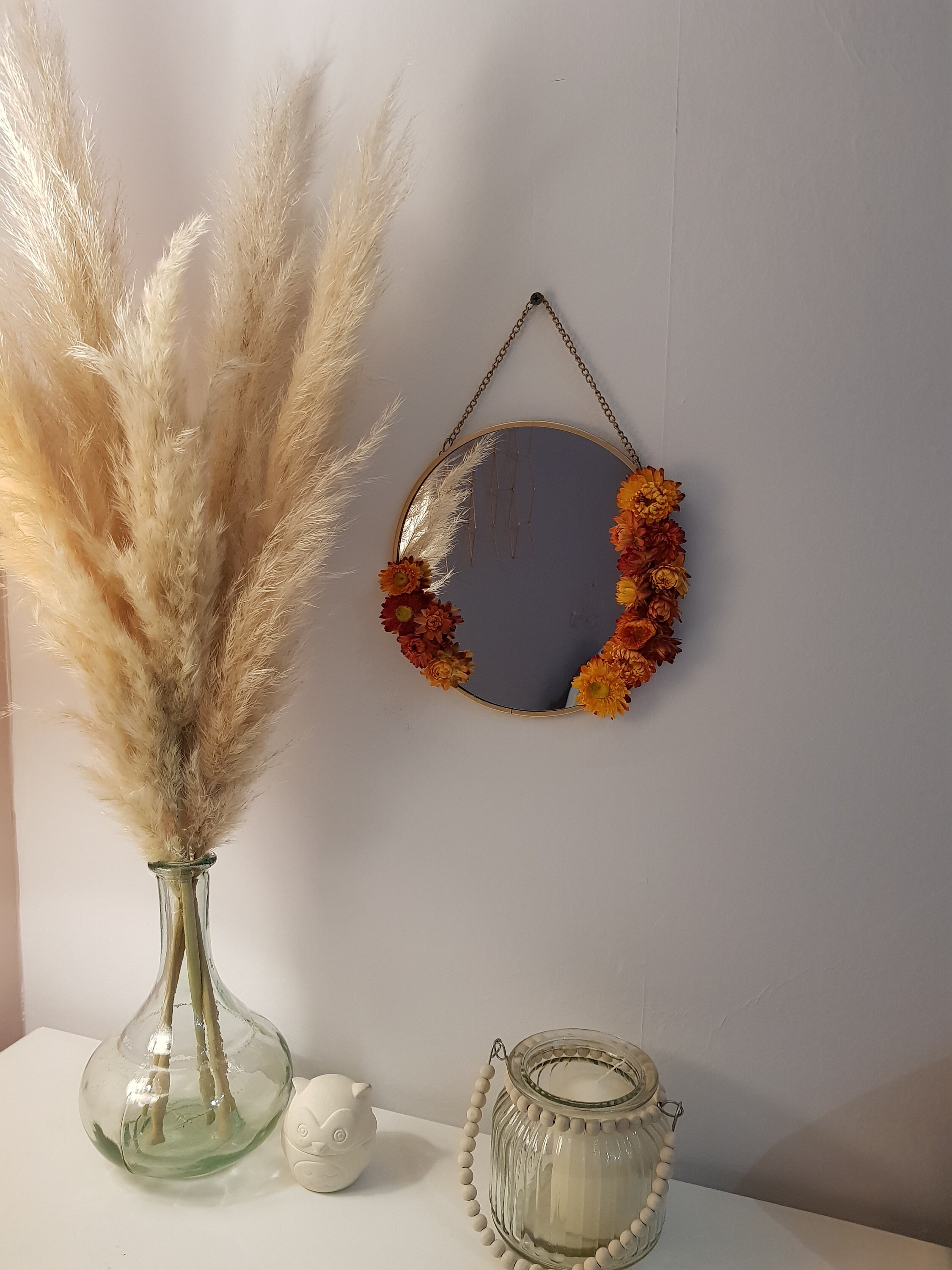 Flower mirror mirror dried flowers small model Etsy