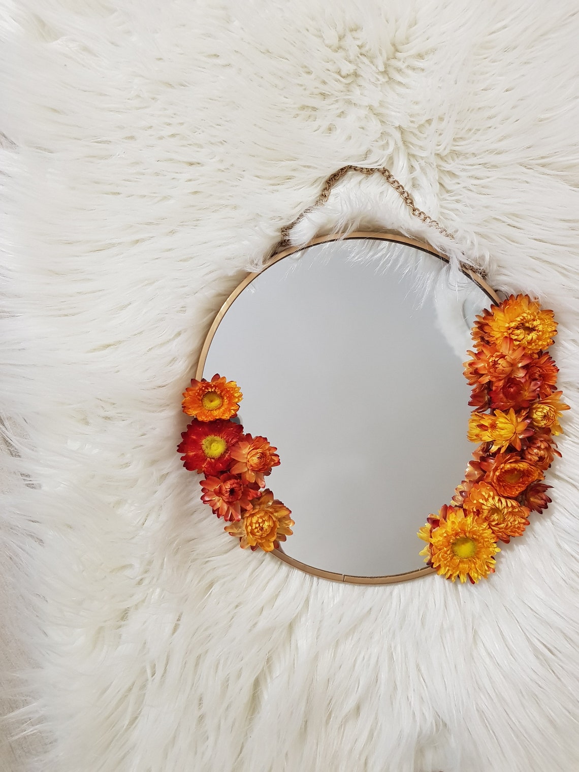 Flower mirror mirror dried flowers small model Etsy