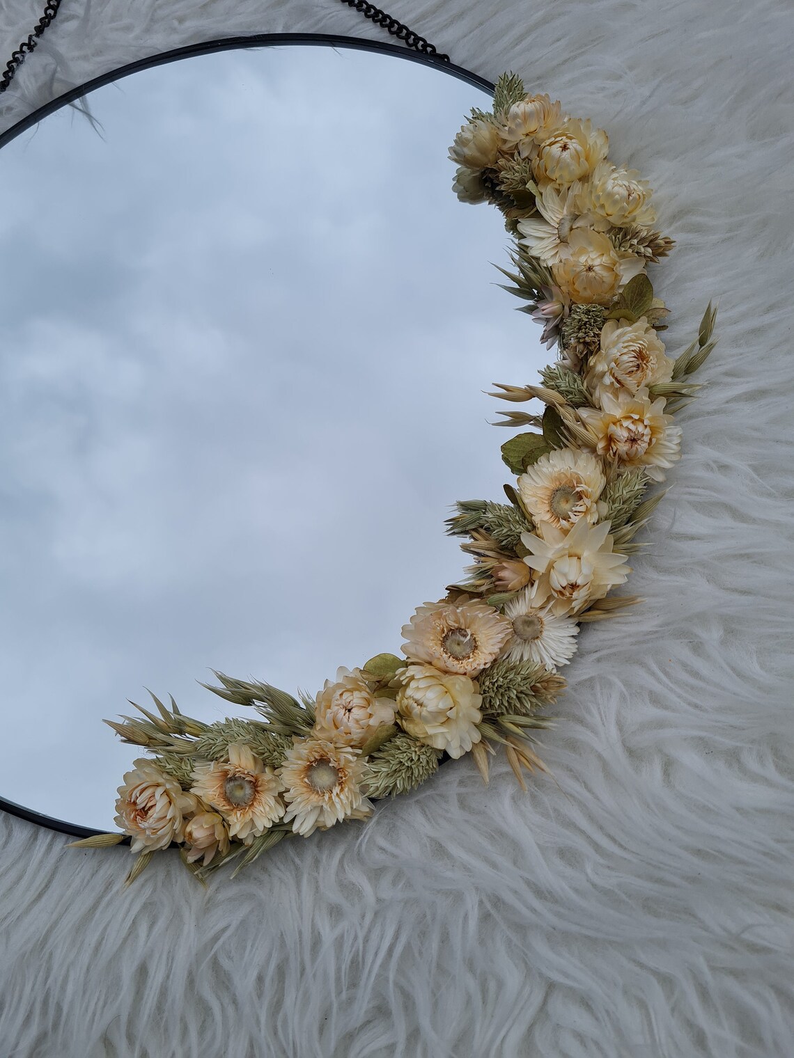 Flower Mirror Mirror Dried Flowers Large Format Etsy