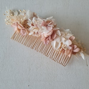 Peigne à cheveux Elia, en hortensia et broom bloom stabilisées. Un accessoire pour vôtre coiffure de mariage, EVJF, anniversaire, image 5