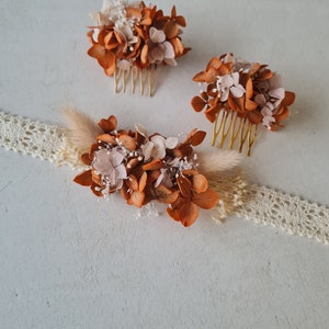 Mélodie hair comb, in stabilized hydrangea and broom bloom. An accessory for your wedding hairstyle, bachelorette party, birthday, image 8