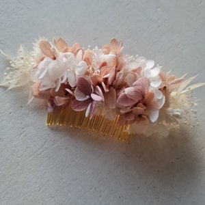 Peigne à cheveux Elia, en hortensia et broom bloom stabilisées. Un accessoire pour vôtre coiffure de mariage, EVJF, anniversaire, image 1