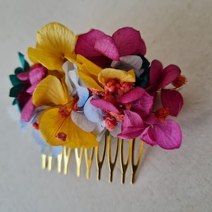 Peigne à cheveux Frida. Un accessoire vitaminé pour vôtre coiffure de mariage, EVJF, anniversaire, demoiselles d'honneurs image 8