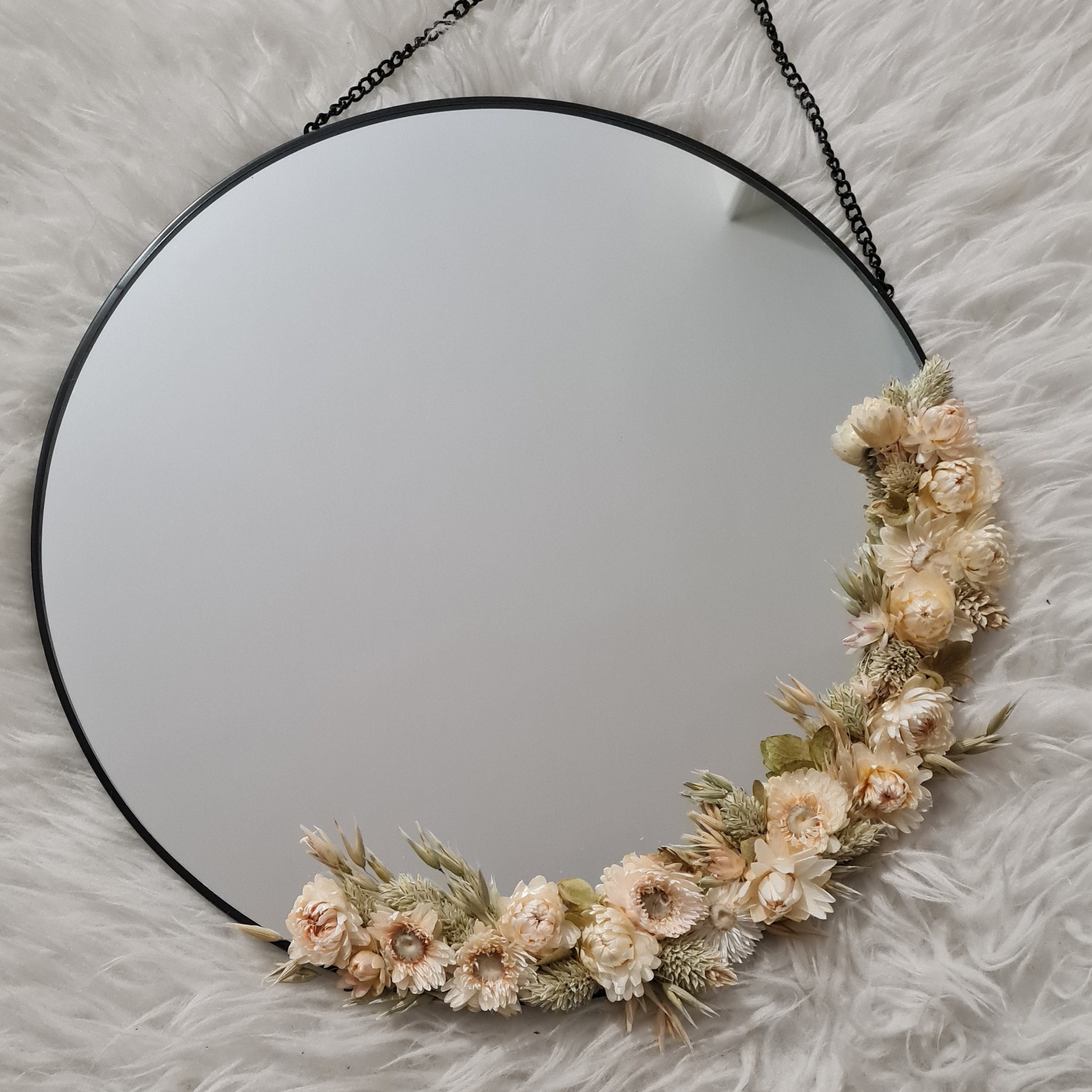 Flower Mirror Mirror Dried Flowers Large Format Etsy