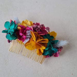 Peigne à cheveux Frida. Un accessoire vitaminé pour vôtre coiffure de mariage, EVJF, anniversaire, demoiselles d'honneurs moyen peigne 8 cm