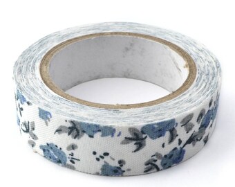 White floral fabric tape 4mx15mm masking