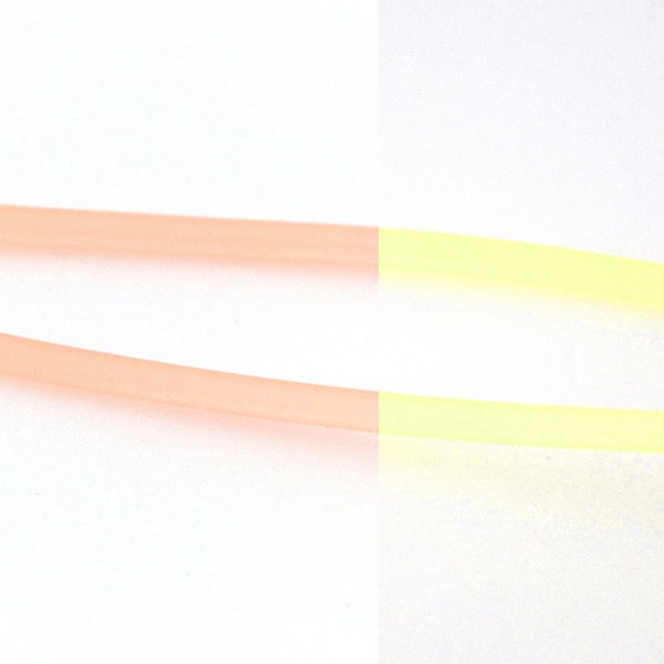 3 M of 3mm Fluorescent Rubber Coral Pink Round Cord