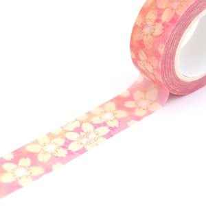 10 M of ecru pink floral print washi tape 15mm