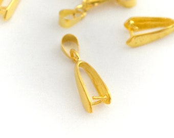 2 golden bail pendants 19 mm
