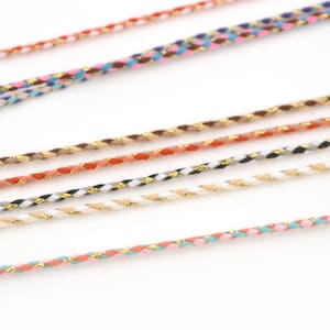 Round cord 1.5mm multi-colored braid gold / 3 meters