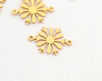 Gold stainless steel star connector for bracelet