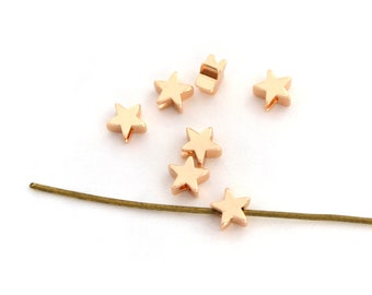 5 Mini golden star beads 5 mm