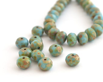 Perle Charm Ronde Type 'Donuts' En Verre Blanc à Pois Bleus - Pour Création De Bracelets - Neuf - Lot De Moins De 10 Pièces