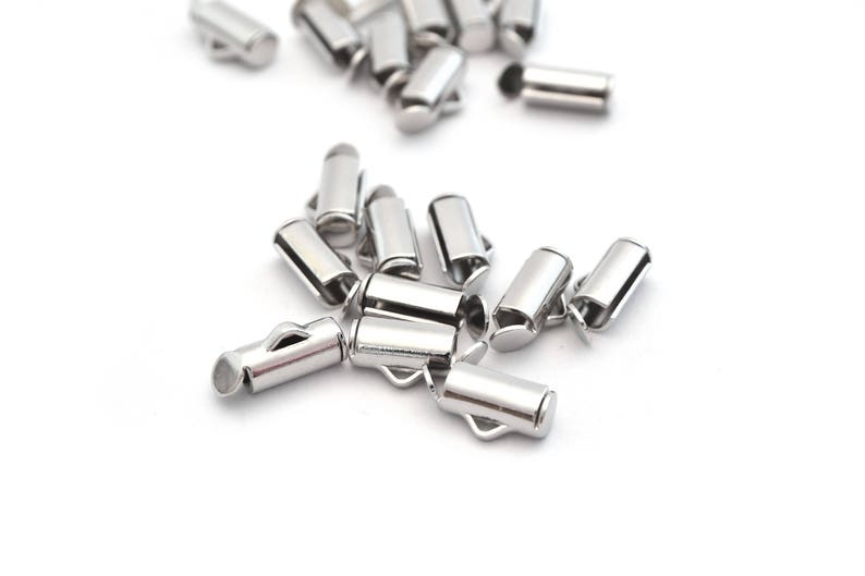 10 silver bead weaving tips 9mm image 1