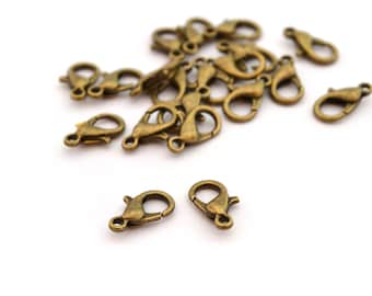 10 12x6mm aged bronze musket clasps 12x6mm metal