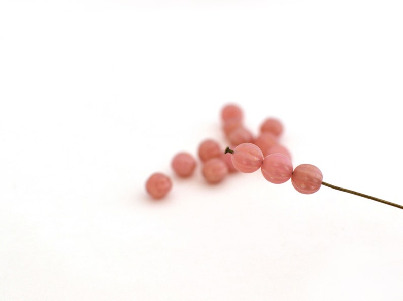 25 Czech pink melon shape beads 8mm in Boho glass image 1