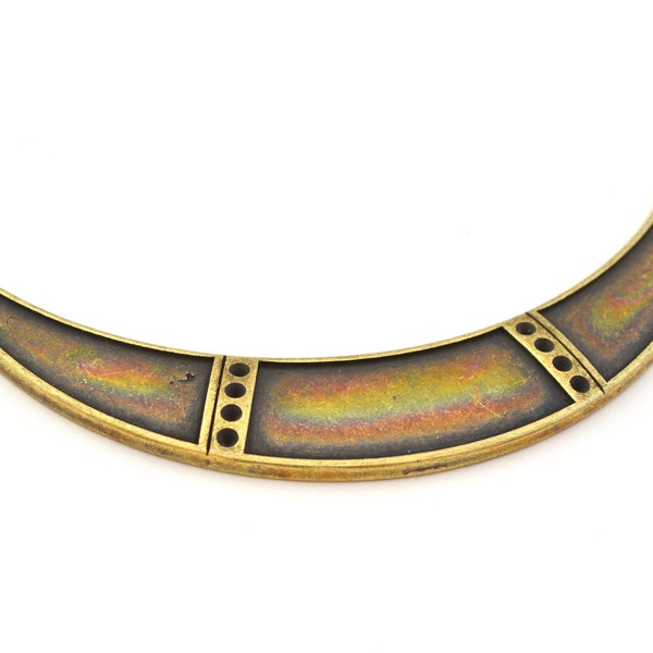 1 pendentif Plastron bronze en métal 102x17mm pour collier