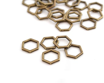 10 11mm metal bronze hexagon connectors