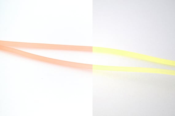 3 M de Cordon rond rose corail en caoutchouc fluorescent 3mm