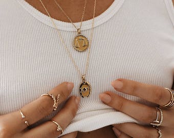 Coin Necklace - Zodiac Necklace - Medallion Necklace - Coin Necklace Gold - Layering Necklace - Gold Necklace