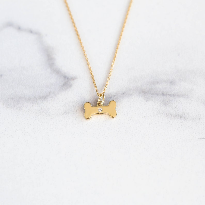 Pet Jewelry Dog Jewelry Dog Bone necklace Dog bone Gold bone necklace Animal gift idea