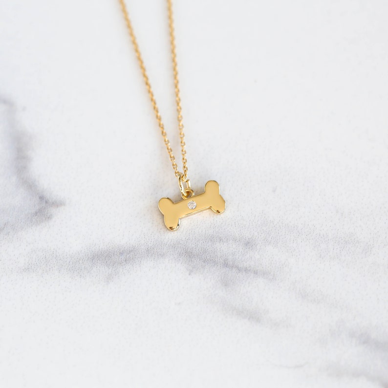 Pet Jewelry Dog Jewelry Dog Bone necklace Dog bone Gold bone necklace Animal gift idea