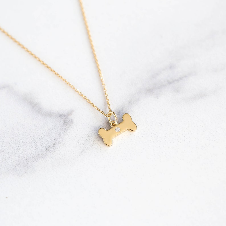 Pet Jewelry Dog Jewelry Dog Bone necklace Dog bone Gold bone necklace Animal gift idea