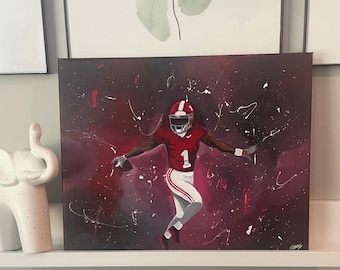 Hand-Painted Ryan Coleman-Williams Artwork: Alabama Football Fan Gift (11x14 Canvas)