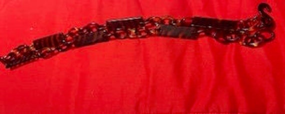 Vintage Faux Tortoise Belt. 1970s Chain Style Wit… - image 9