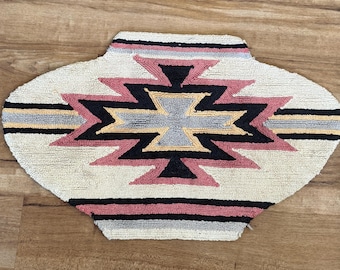 Alfombra vintage o tapiz. Diseño del suroeste en colores neutros, 68 cm, buen estado. ¡Envío gratis!