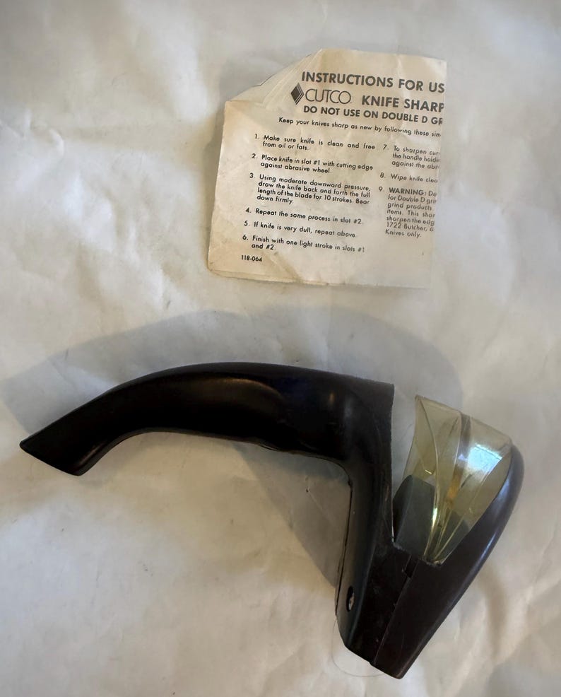 Afilador de cuchillos Cutco vintage. Herramienta de afilado de los años 90. ¡Incluye instrucciones! ¡Envío gratuito! imagen 4