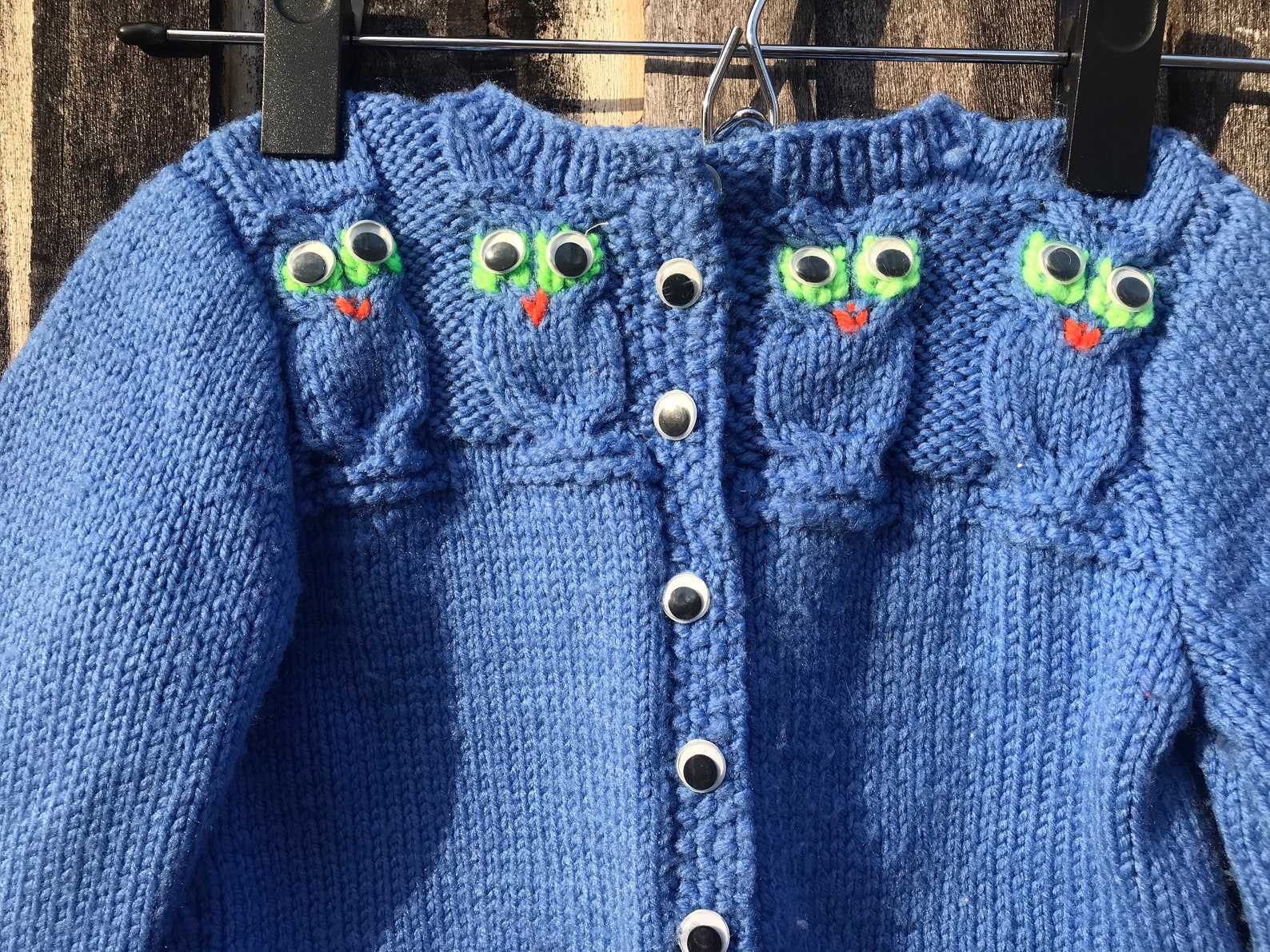 Kids handmade owl sweater quirky knit sweater with buttons | Etsy